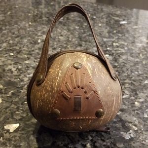 Authentic coconut purse beautifully lined
